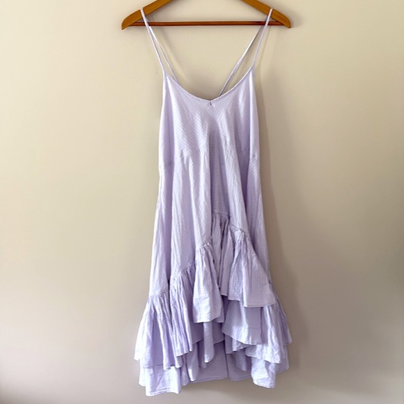 New J. Crew Soft Gauze Cotton Tiered Beach Dress Crinkle Light Purple Size M - Picture 7 of 11